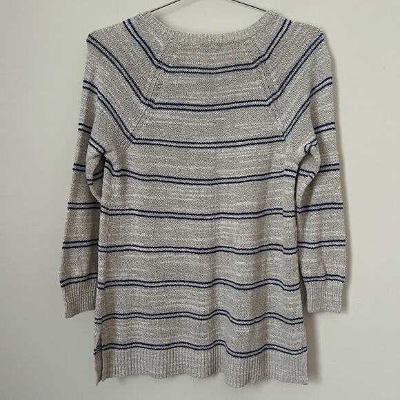 Madewell Crewneck Cabin Stripe Linen Silk Blend Knit Sweater Size S - Picture 2 of 14